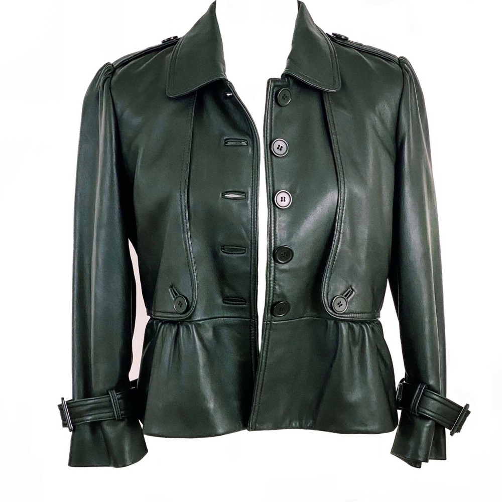 Bagatelle Black Leather Peplum Jacket